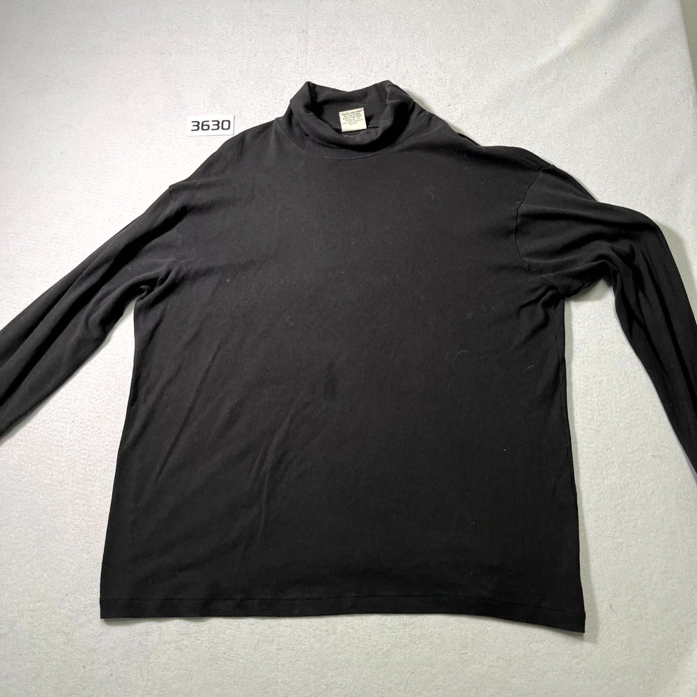 Bert Pulitzer Oversized Sweater Mens 2XL Black Cotton Tight‎ Knit Turtleneck
